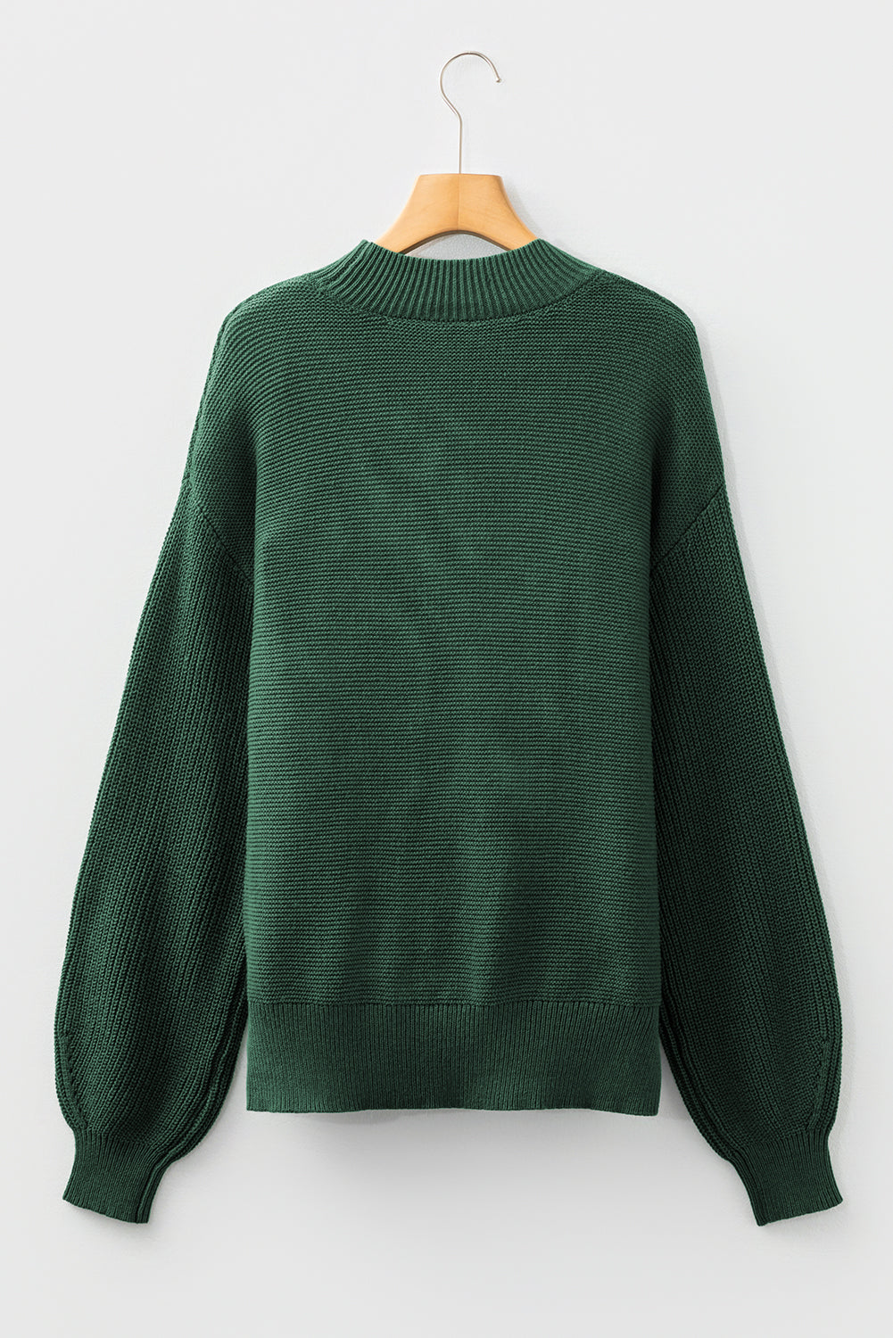 Red Dahlia Solid Color Front Seam Drop Shoulder Loose Sweater
