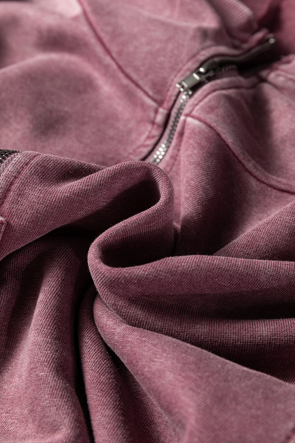 Black Half Zip Kangaroo Pocket Mineral Wash Baggy Hoodie