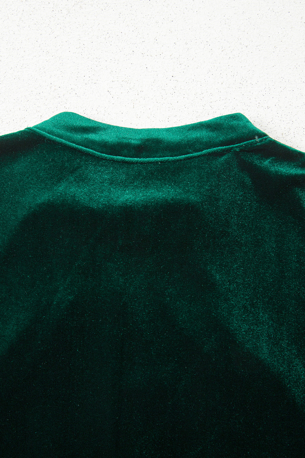 Red Dahlia Asymmetric Button Keyhole Neck Long Sleeve Velvet Blouse