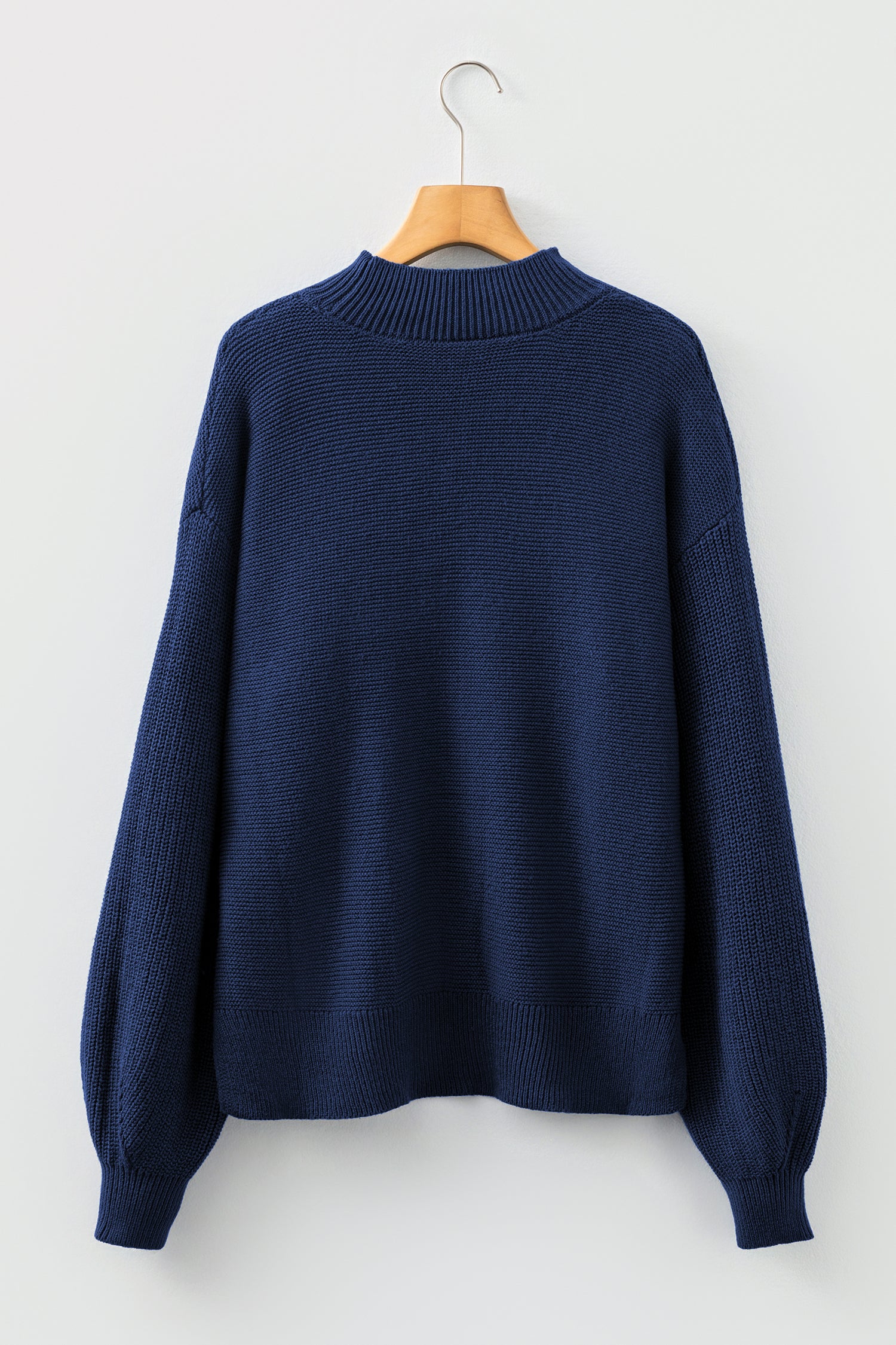 Red Dahlia Solid Color Front Seam Drop Shoulder Loose Sweater