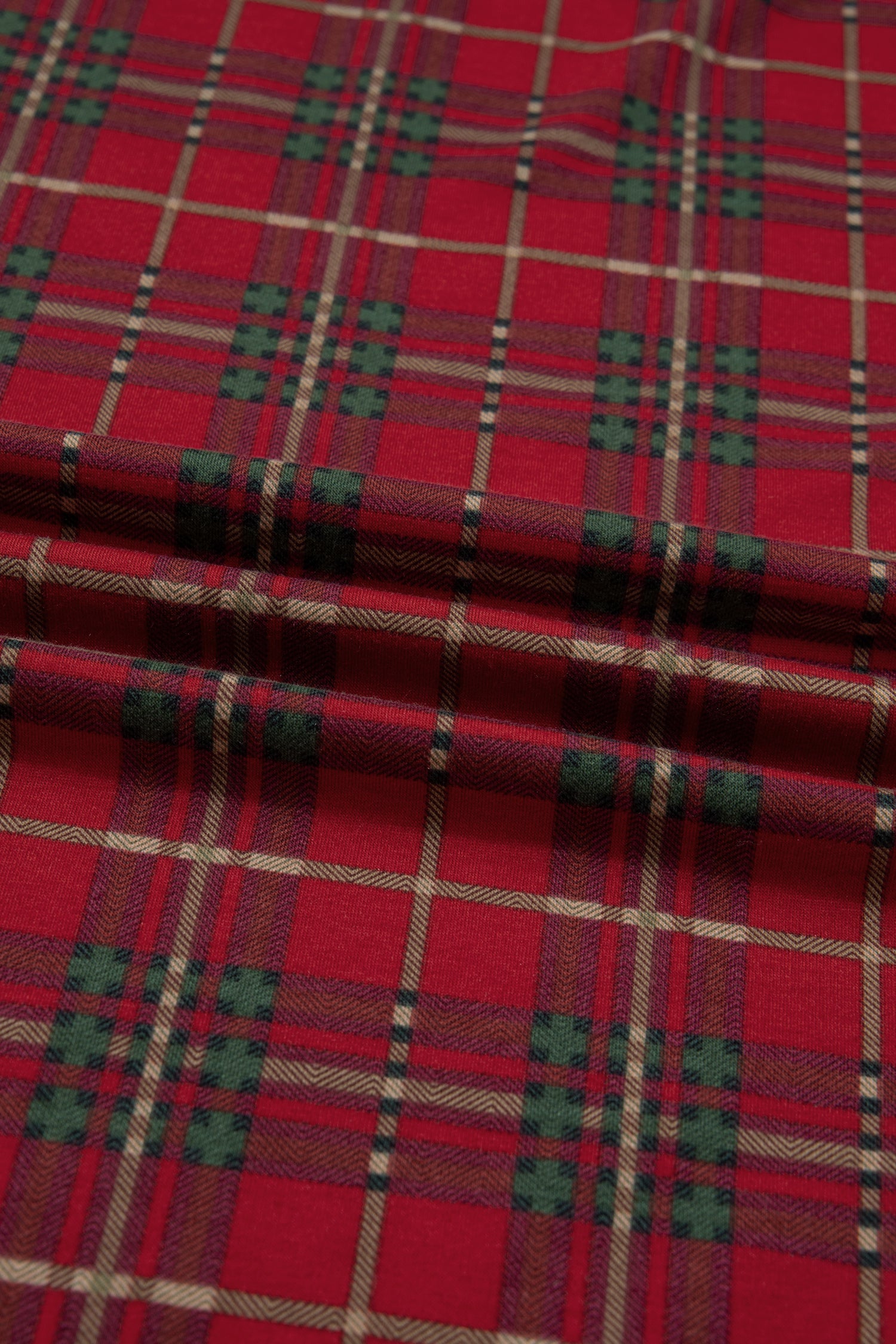 Red Plus Size Plaid Short Sleeve Shirt Loose Pants 2pcs Pajama Set