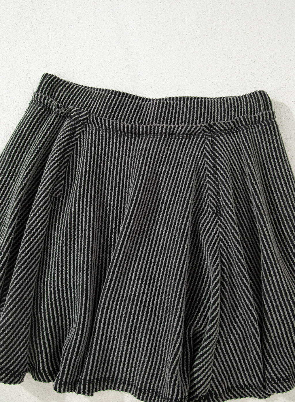 Jet Stream Corded Lantern Sleeve Top High Waist Ruffled Mini Skirt Set