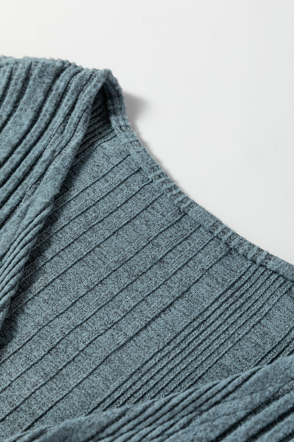 Black Ribbed Open Front Knitted Top with Pockets