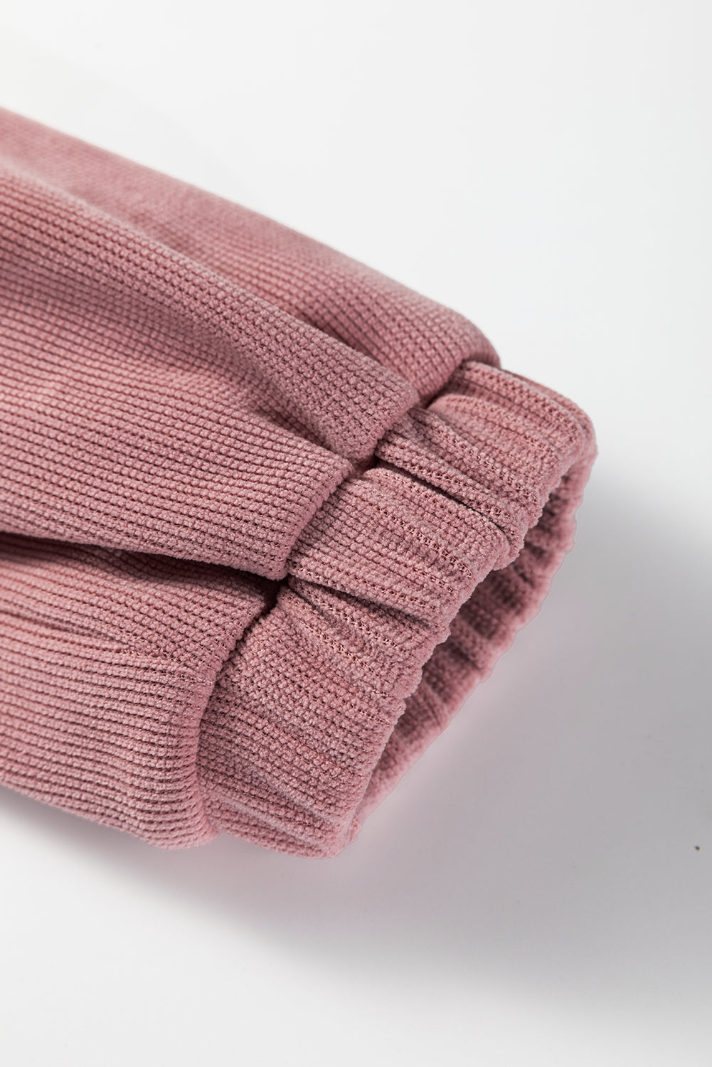 Black Solid Color Textured Knit Drop Shoulder Pullover Drawstring Shorts Set