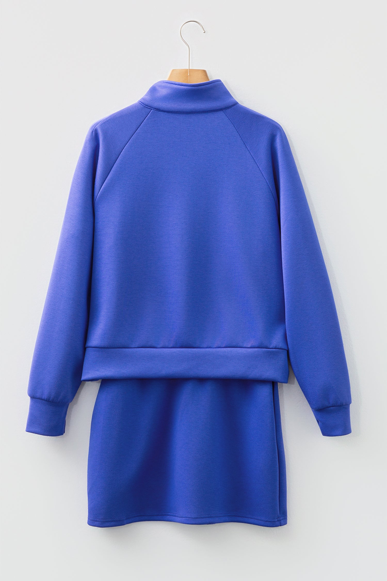 Wisteria Half Zip Sporty Pullover Mini Skirt 2pcs Outfit