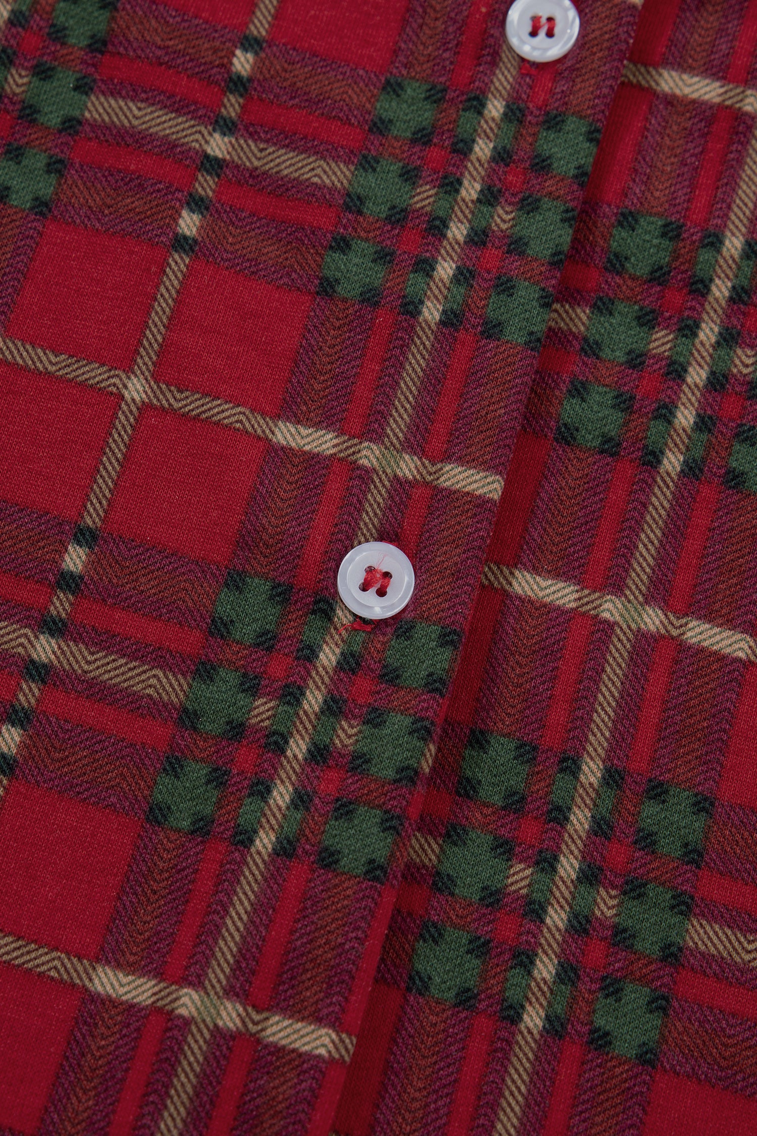 Red Plus Size Plaid Short Sleeve Shirt Loose Pants 2pcs Pajama Set