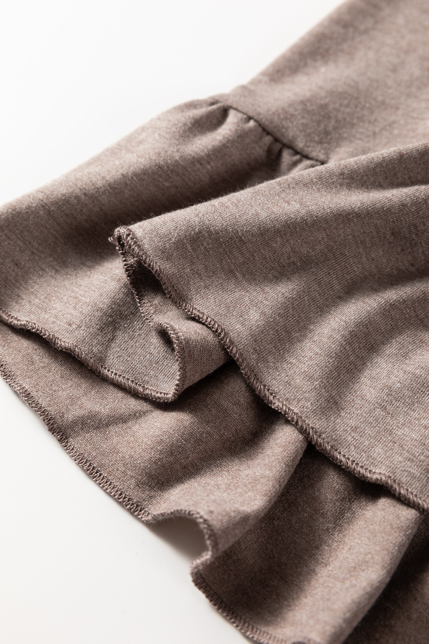 Black Ruffled Wide Leg Pull On High Waist Pants with Pockets