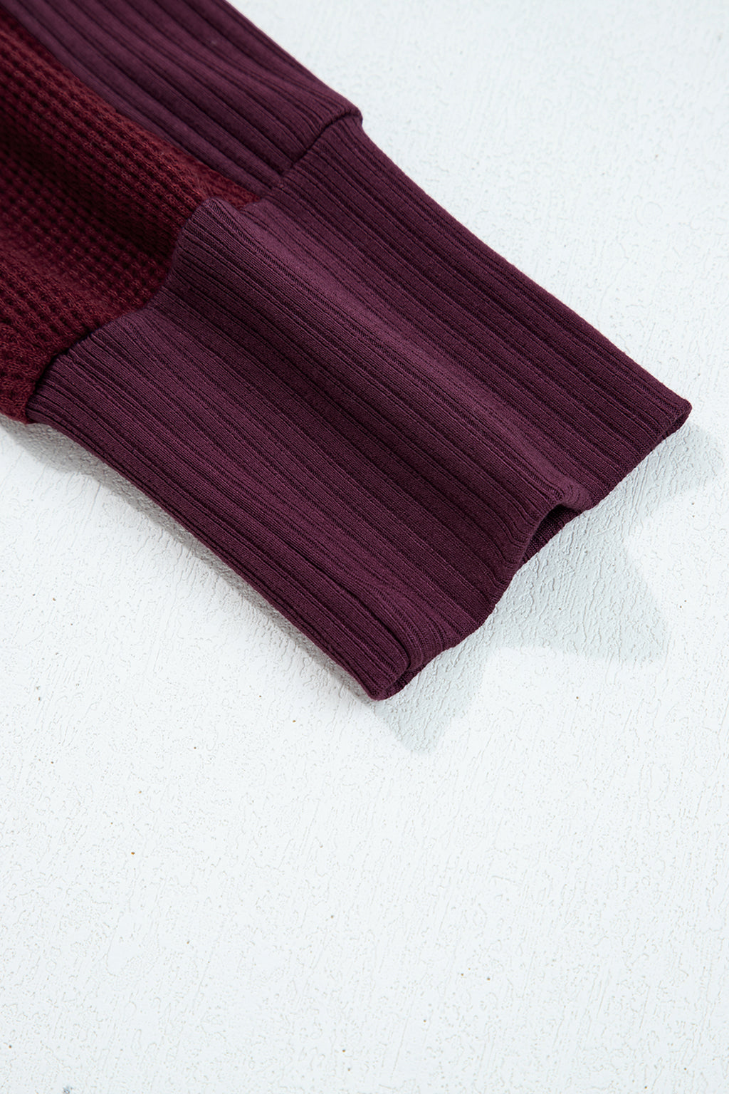 Gray Waffle Splicing Zip Up Front Button Hooded Jacket