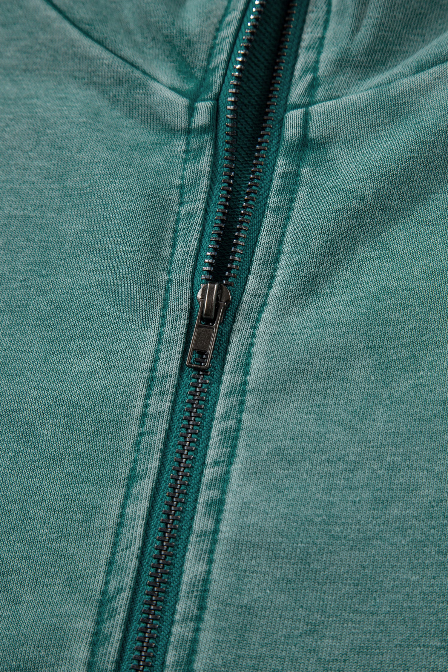 Black Half Zip Kangaroo Pocket Mineral Wash Baggy Hoodie