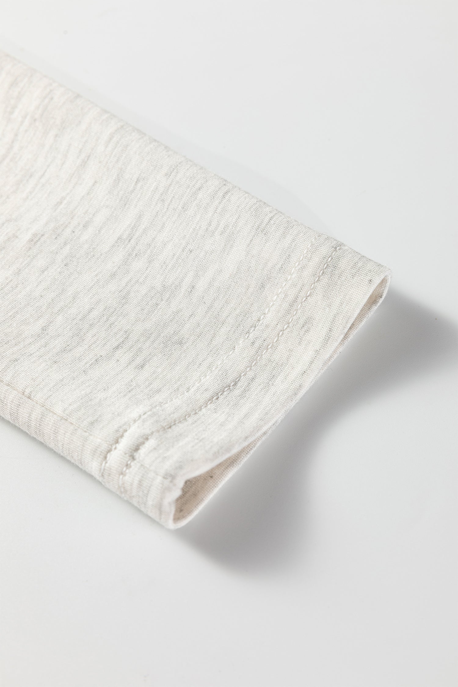 Light Grey Long Sleeve High Neck Slim Top Smocked Waist Central Seam Pants Set