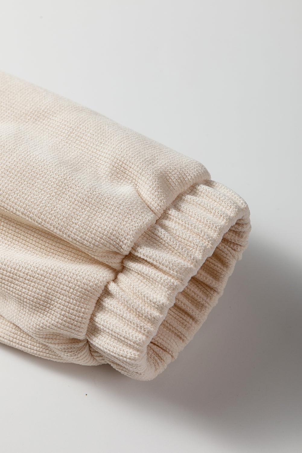 Black Solid Color Textured Knit Drop Shoulder Pullover Drawstring Shorts Set