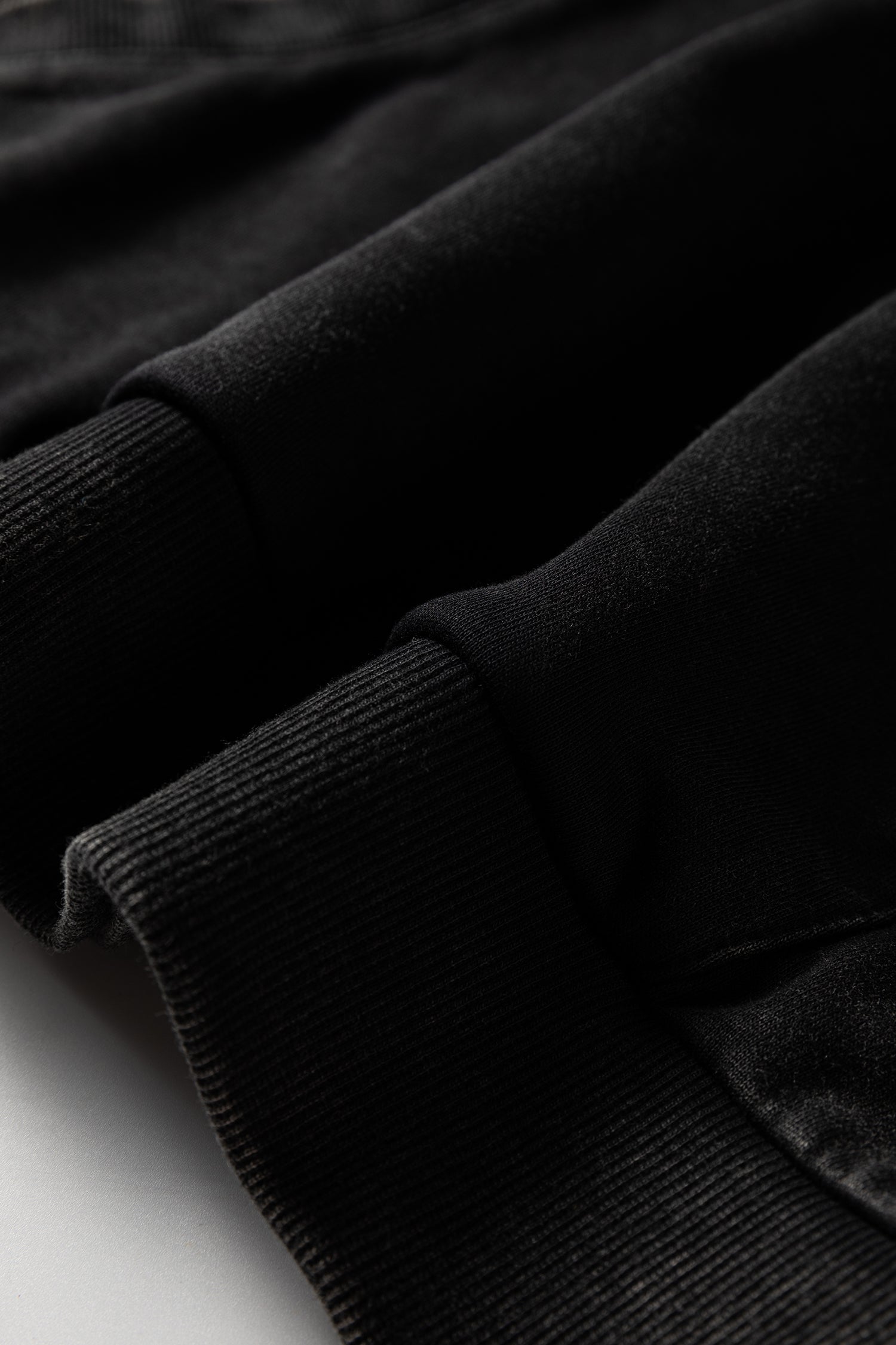 Black Half Zip Kangaroo Pocket Mineral Wash Baggy Hoodie